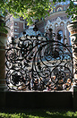 Famous wall of Mikhailovsky Garden (Michel's Garden) with a view of th...