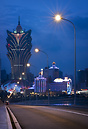 Macau's 'Casino Grand Lisboa' at dusk
