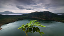 The lake in the cater of Volcano Island, an active volcano which in tu...